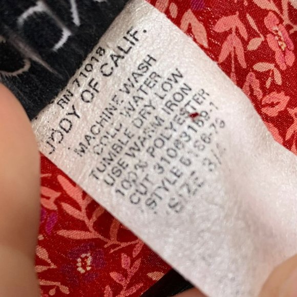 Vintage 90s Jody of CA Micro Floral Button Up Short Sleeve Maxi Dress Small - Picture 6 of 11